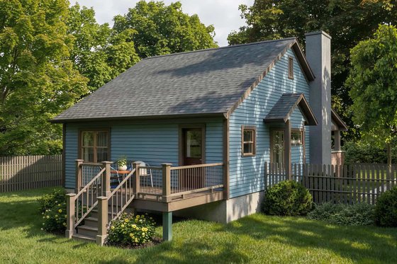 Exterior - Rear Elevation for Bungalow House Plan #79-139 - 3 bed, 2 bath