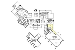 Floor Plan - Main Floor for Country House Plan #124-967 - 3 bed, 3.5 bath