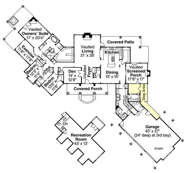 Architectural House Design - Country Floor Plan - Main Floor Plan #124-967