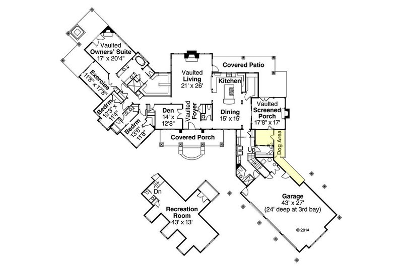 Dream House Plan - Floor Plan - Main Floor for Country House Plan #124-967 - 3 bed, 3.5 bath