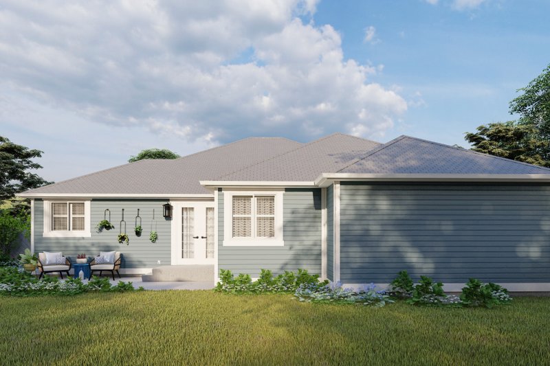 House Blueprint - Exterior - Rear Elevation for Cottage House Plan #1060-177 - 3 bed, 2 bath