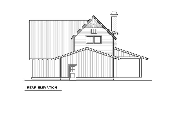 Exterior - Rear Elevation for Farmhouse House Plan #1070-108 - 3 bed, 2.5 bath
