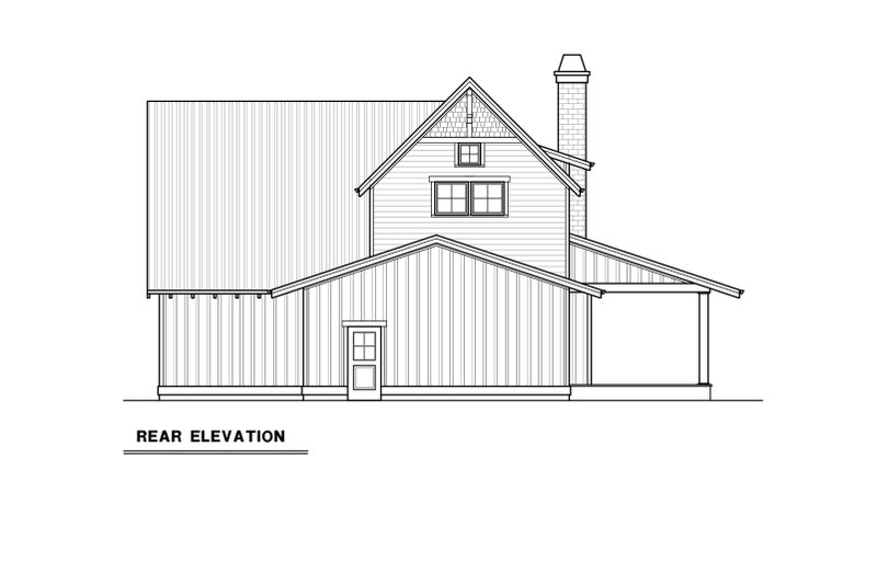 House Blueprint - Exterior - Rear Elevation for Farmhouse House Plan #1070-108 - 3 bed, 2.5 bath