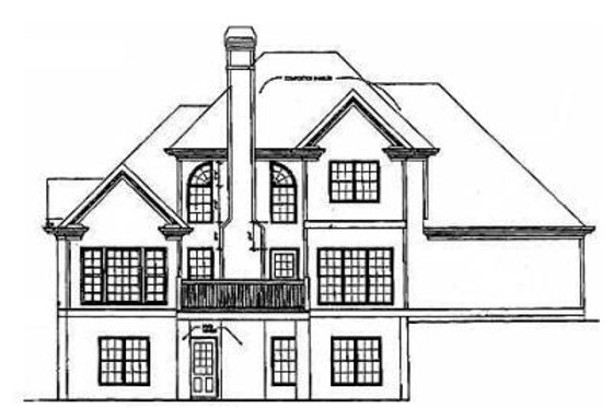 Exterior - Rear Elevation for Traditional House Plan #129-106 - 4 bed, 3 bath