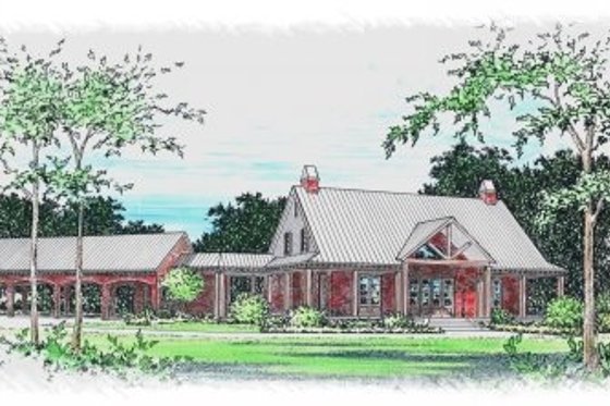 Exterior - Front Elevation for Southern House Plan #15-259 - 5 bed, 3.5 bath