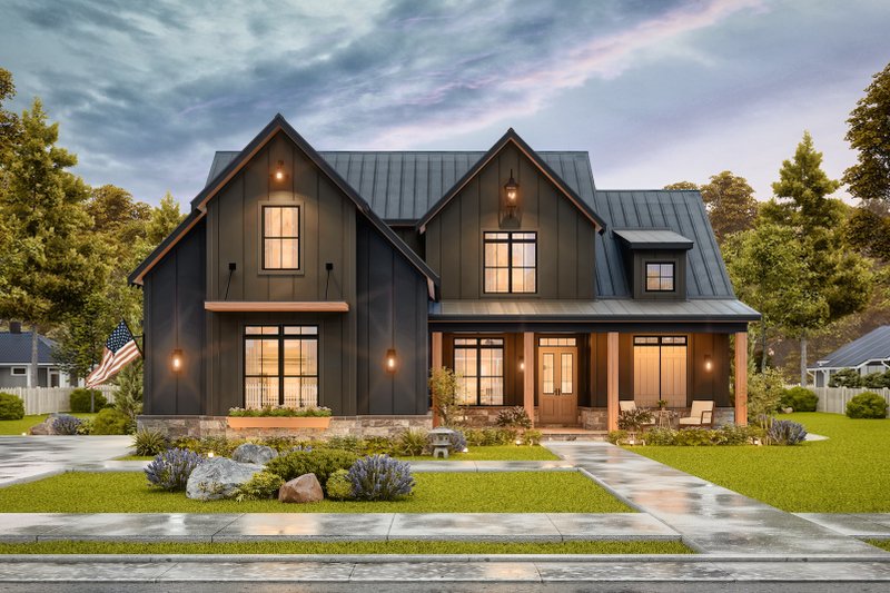 Architectural House Design - Exterior - Front Elevation 8 for Farmhouse House Plan #119-433 - 3 bed, 3.5 bath