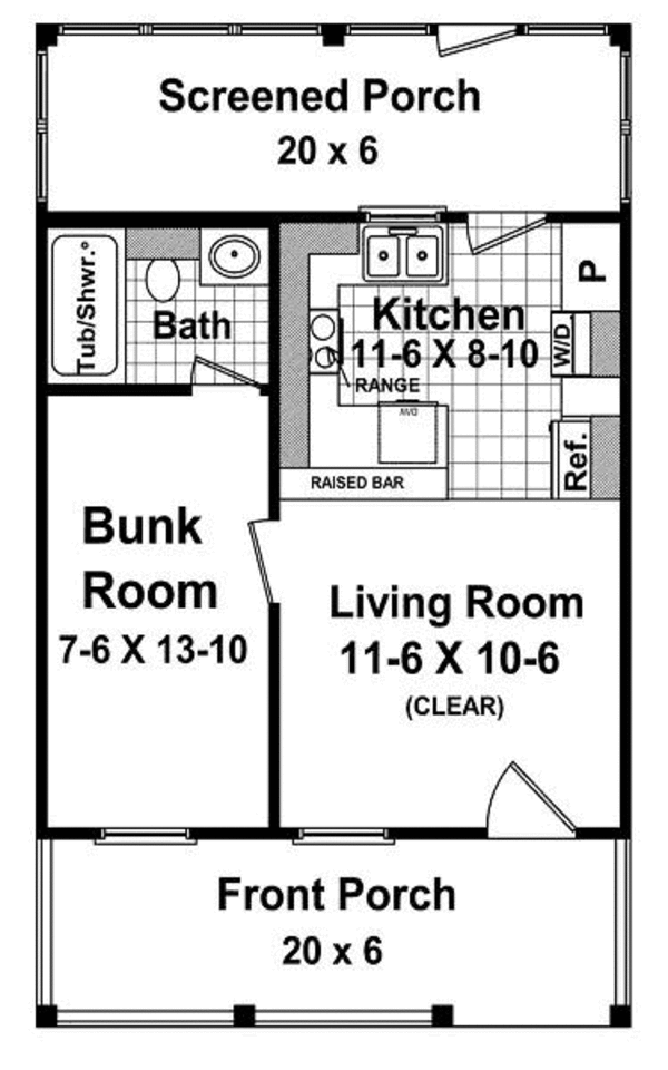 Cottage Floor Plan - Main Floor Plan #21-205