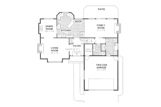 Floor Plan - Main Floor for European House Plan #18-9002 - 3 bed, 3 bath
