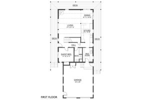 Floor Plan - Main Floor for Farmhouse House Plan #890-7 - 2 bed, 2 bath