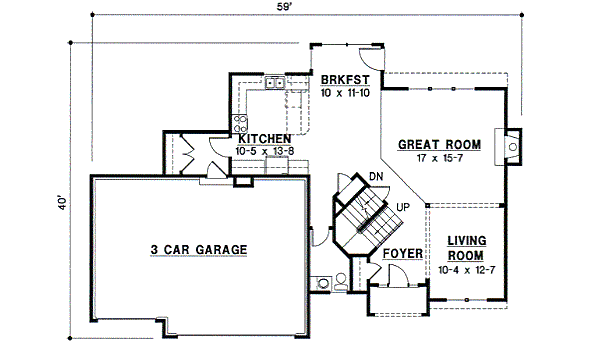 Traditional Floor Plan - Main Floor Plan #67-499