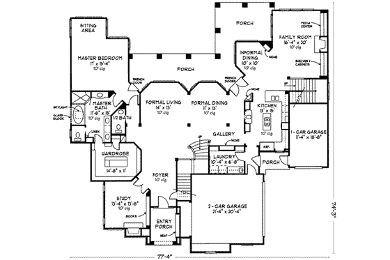 Floor Plan - Main Floor for European House Plan #410-261 - 4 bed, 4.5 bath