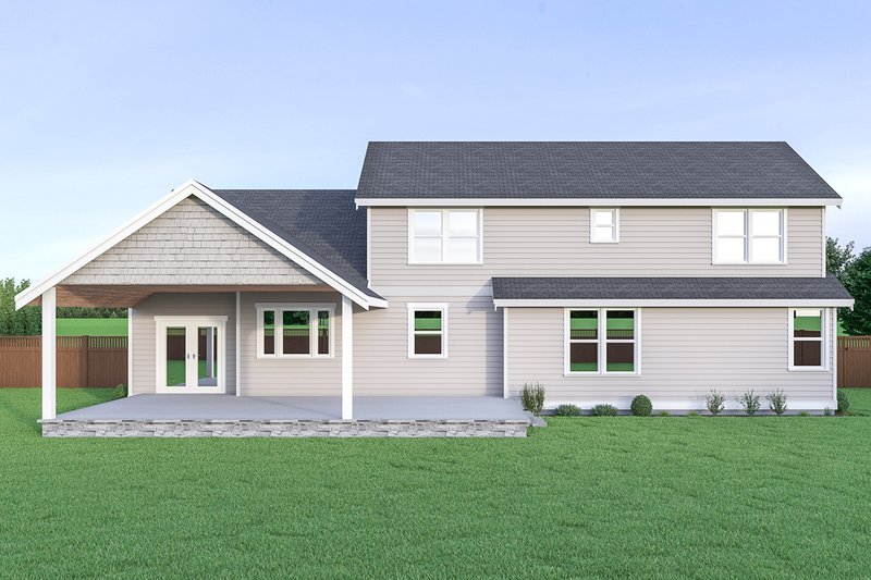 Dream House Plan - Exterior - Rear Elevation 2 for Craftsman House Plan #1070-43 - 4 bed, 2.5 bath