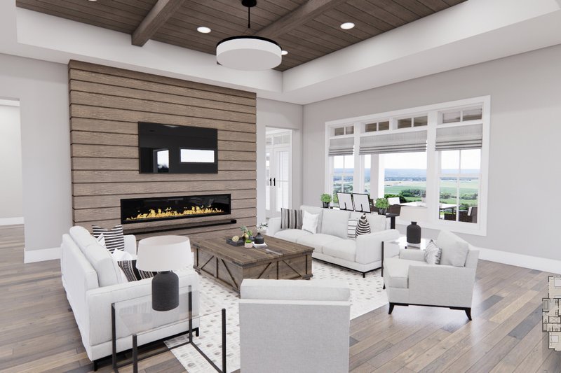 Architectural House Design - Interior - Family Room 2 for Farmhouse House Plan #51-1232 - 3 bed, 2.5 bath