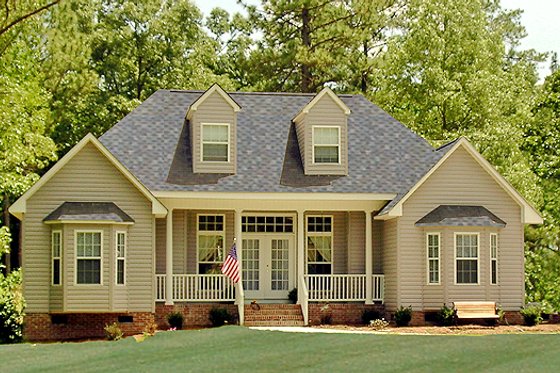 Exterior - Front Elevation for Country House Plan #456-2 - 3 bed, 2 bath