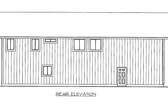 Exterior - Rear Elevation for Traditional House Plan #117-731 - 3 bed, 2.5 bath