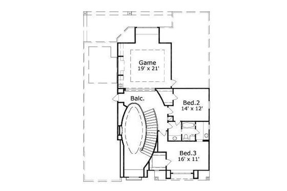 Floor Plan - Upper Floor for European House Plan #411-672 - 3 bed, 2.5 bath