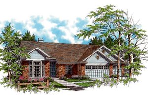 Ranch Exterior - Front Elevation Plan #48-271