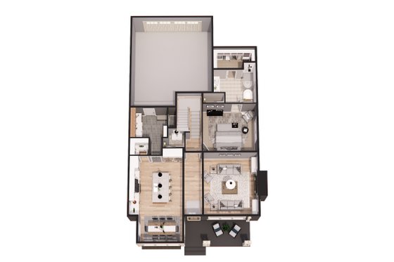 Floor Plan - Main Floor 1 for Traditional House Plan #51-1257 - 3 bed, 3.5 bath
