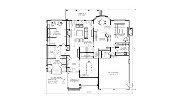Craftsman Floor Plan - Main Floor Plan #1094-23