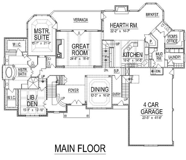 European Floor Plan - Main Floor Plan #458-13