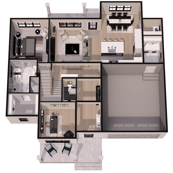 House Plan Design - Farmhouse Floor Plan - Main Floor Plan #51-1360