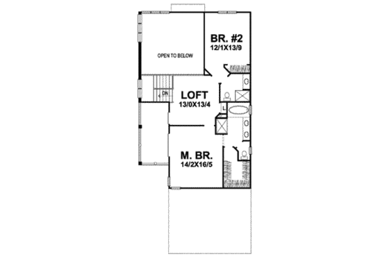 Floor Plan - Upper Floor for Traditional House Plan #50-276 - 3 bed, 3 bath