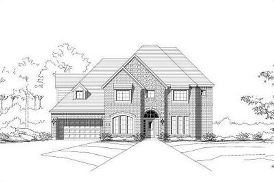 Exterior - Front Elevation for Colonial House Plan #411-300 - 4 bed, 3.5 bath