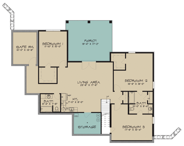 House Plan Design - Craftsman Floor Plan - Lower Floor Plan #923-72