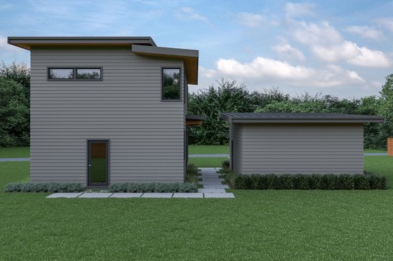 Exterior - Rear Elevation for Contemporary House Plan #1070-66 - 2 bed, 2.5 bath