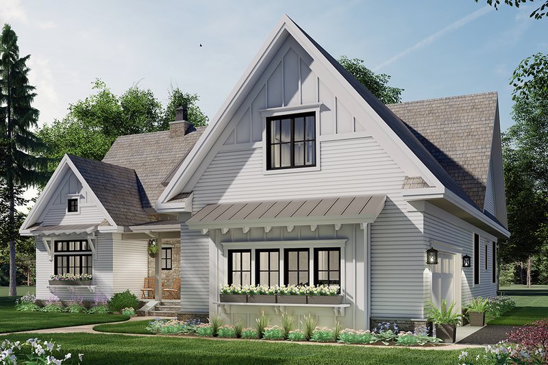 House Blueprint - Exterior - Front Elevation 3 for Farmhouse House Plan #51-1164 - 3 bed, 2.5 bath
