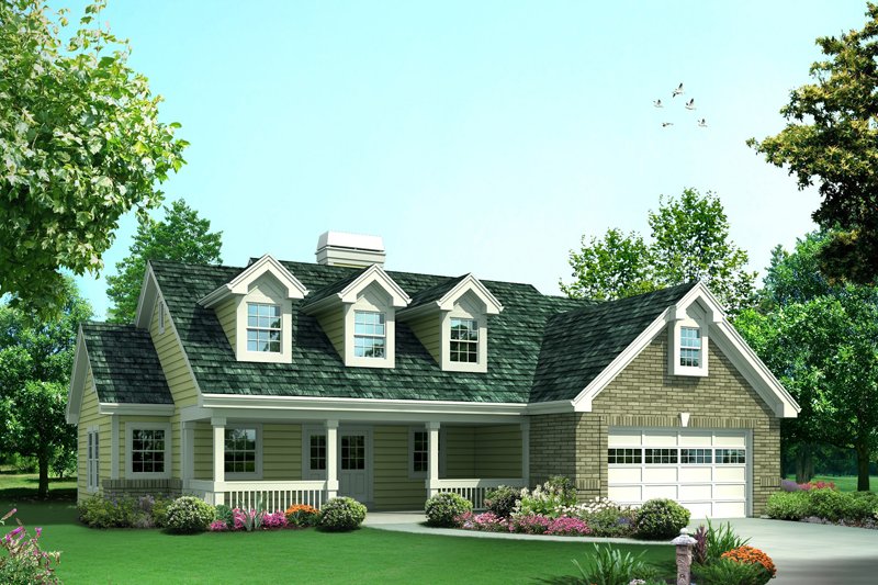 Dream House Plan - Country Exterior - Front Elevation Plan #57-696