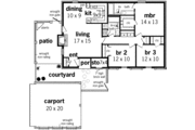 Southern Style House Plan - 3 Beds 2 Baths 1193 Sq/Ft Plan #45-227 