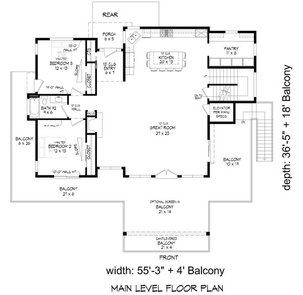 House Blueprint - Contemporary Floor Plan - Main Floor Plan #932-1358