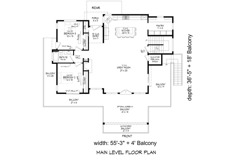Architectural House Design - Floor Plan - Main Floor for Contemporary House Plan #932-1358 - 4 bed, 3 bath
