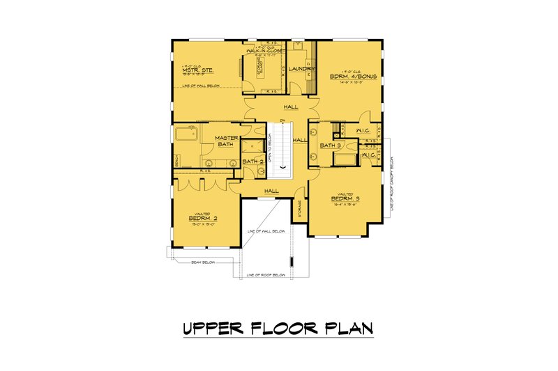 Architectural House Design - Floor Plan - Upper Floor for Contemporary House Plan #1066-209 - 4 bed, 4 bath