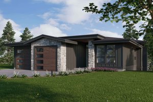 Prairie Exterior - Front Elevation Plan #1100-68