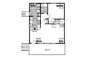 Floor Plan - Main Floor for Cabin House Plan #47-107 - 3 bed, 1.5 bath