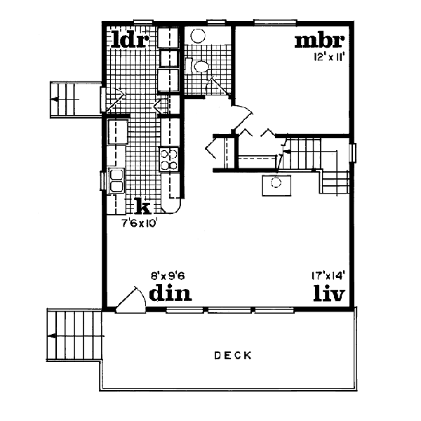 Cabin Floor Plan - Main Floor Plan #47-107