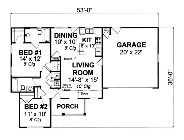 Dream House Plan - Country Floor Plan - Main Floor Plan #513-2057
