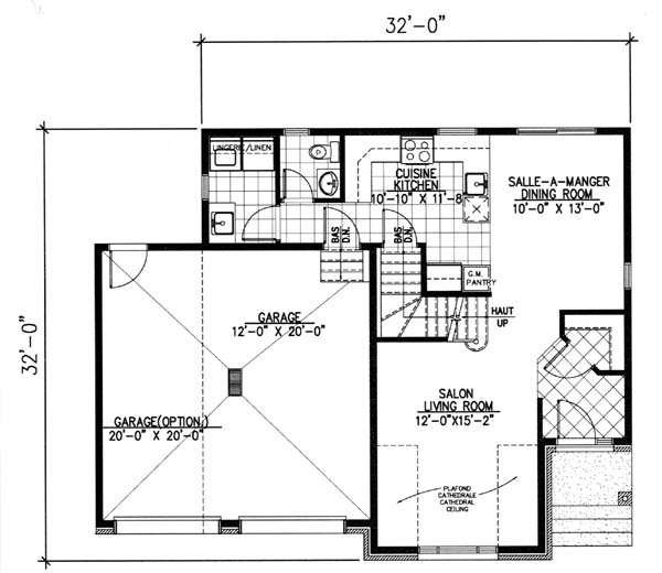 Floor Plan - Main Floor for European House Plan #138-226 - 3 bed, 1.5 bath