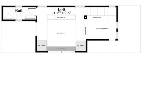 Floor Plan - Upper Floor for Contemporary House Plan #917-5 - 1 bed, 2 bath
