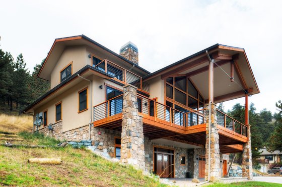 Exterior - Front Elevation 4 for Modern House Plan #1042-20 - 4 bed, 4.5 bath