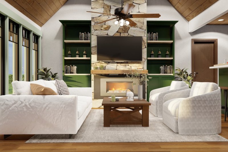 House Blueprint - Interior - Family Room for Craftsman House Plan #17-2259 - 3 bed, 1.5 bath