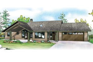 Ranch Exterior - Front Elevation Plan #124-953