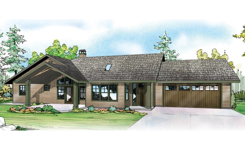 House Blueprint - Ranch Exterior - Front Elevation Plan #124-953