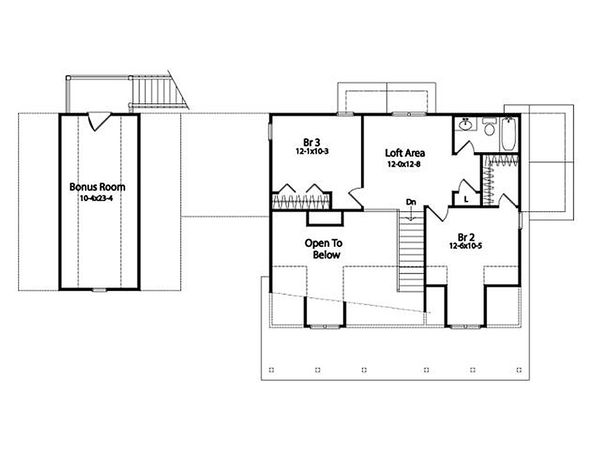 House Design - Craftsman style house plan, upper level floor plan