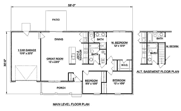 Ranch Floor Plan - Main Floor Plan #116-248