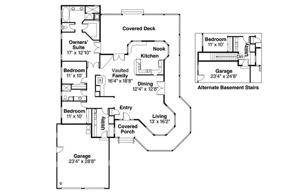 House Design - Traditional Floor Plan - Main Floor Plan #124-172