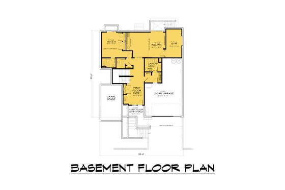 Floor Plan - Lower Floor for Contemporary House Plan #1066-200 - 5 bed, 5 bath