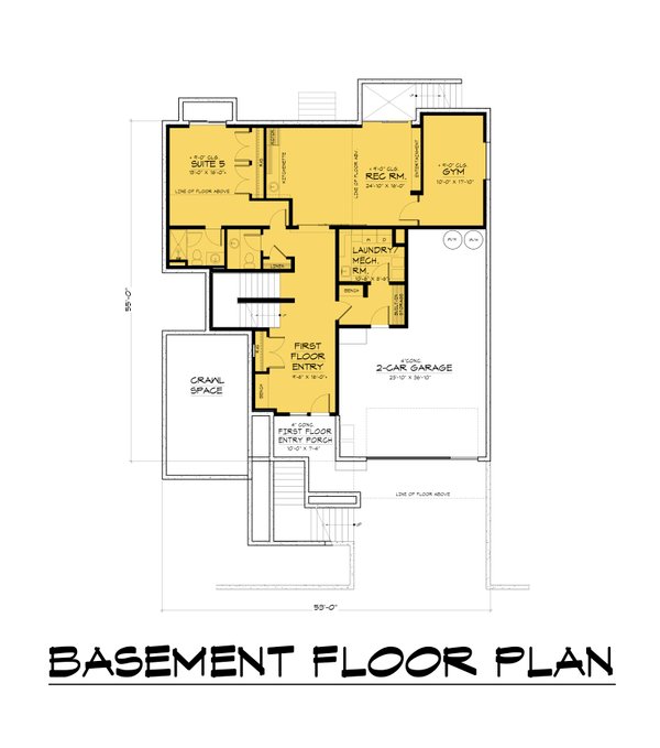 Contemporary Floor Plan - Lower Floor Plan #1066-200